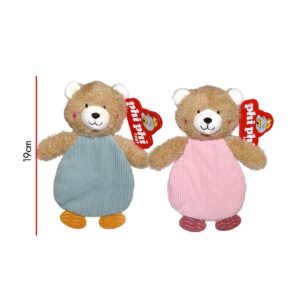 SONAJERO DIDACTICO OSO ROSA Y CELESTE 19CM
