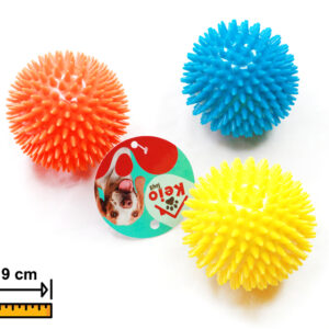 PELOTA DE GOMA CON CHIFLE 9CM