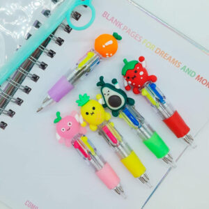 PK2403251 - Mini Birome 4 Colores Frutas x 5