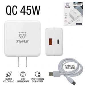 CARGADOR USB CARGA RAPIDA 45W 50-60HZ
