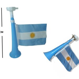 CORNETA BOCINA C/ BANDERA ARGENTINA 28CM LARGO