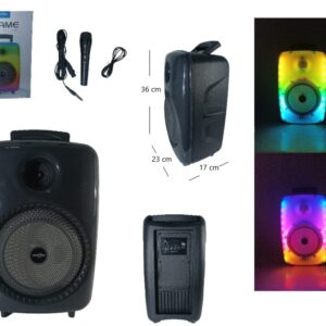 PARLANTE 8" BLUETOOTH C/LUZ MICROFONO 36CM ALTO