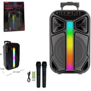 PARLANTE TORRE 15" RGB 2 MICROFONOS 62CM ALTO