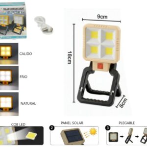 LINTERNA DE CAMPING CON PANEL SOLAR