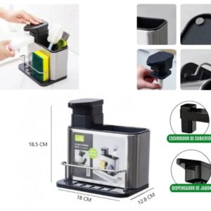 DISPENSER DE DETERGENTE C/PORTA ESPONJA