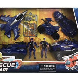 SET DE RESCATE GRANDE CON AVION, JEEP, MOTO Y PATRULLERO