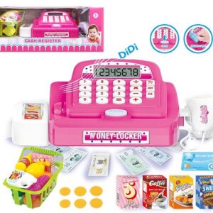 REGISTRADORA A PILA, CALCULADORA CON ACCESORIOS – ROSA