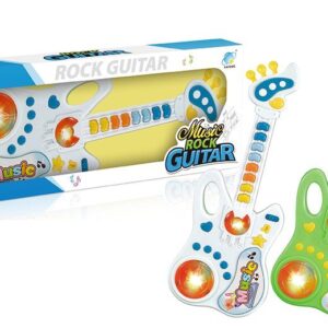 GUITARRA A PILA CON LUZ Y SONIDO VERDE/BLANCA
