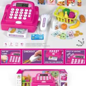 REGISTRADORA ROSA A PILA CON CALCULADORA Y ACCESORIOS