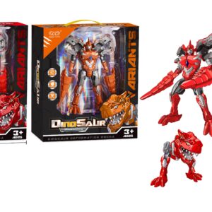 TRANSFORMER DINO INDIVIDUAL EN CAJA (ROJO/NARANJA)