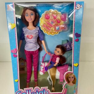 MUÑECA CON HERMANITA Y PONY