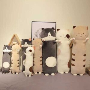 Nuevo cojín de peluche con forma de gato, 110 cm.