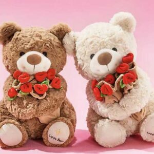 Oso de peluche rosa con bolsita aromática, 55 cm