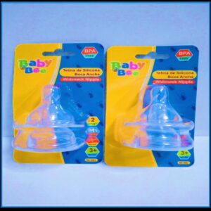 PACK  X 2 TETINAS DE BOCA ANCHA DE SILICONA (x12)