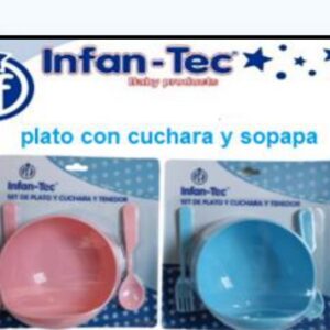 PLATO CON CUCHARA Y SOPAPA (x12)