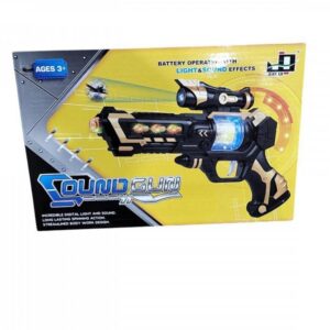 ARMA CON LUZ Y SONIDO EN CAJA