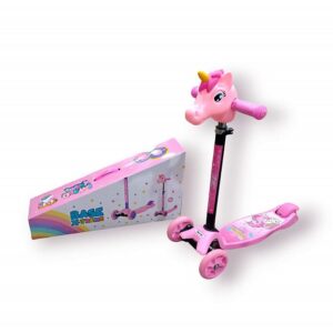 MONOPATIN METALICO 4 RUEDAS MOTIVO UNICORNIO EN CAJA