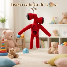 llavero cabeza de sirena rojo