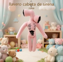 llavero cabeza de sirena rosa