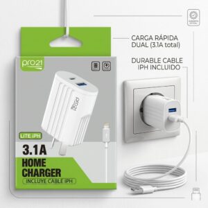 CARGADOR PRO21 IPHONE 3.1A LITE