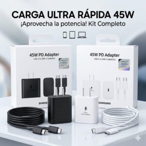 CARGADOR SAMSUNG 45W TIPO C PATA RECTA