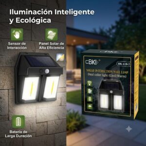 LÁMPARA SOLAR LED CON SENSOR BK-618-2