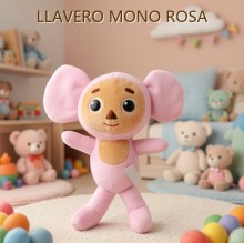 LLAVERO MONO ROSA