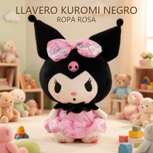 LLAVERO KUROMI NEGRO ROPA ROSA