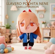 LLAVERO POCHITA NENE CABELLO MARRON