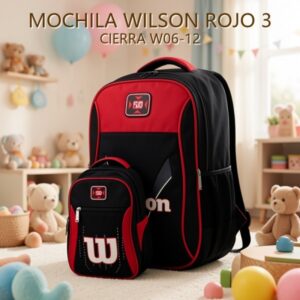 MOCHILA WILSON ROJO 3 CIERRA W06-12