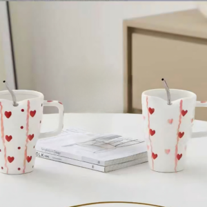 VASO CERAMICA CORAZONES CON SORBETE
