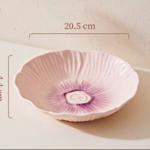 PLATO HONDO CERAMICA 8" FORMA FLOR
