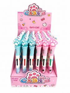 BOLIGRAFO DE 4 COLORES CON HUELLA DE GATO