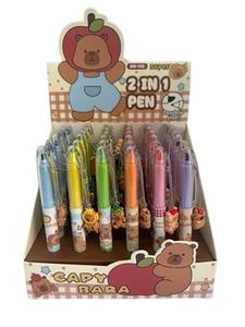 BOLIGRAFO DOBLE PUNTA CAPYBARA 2IN1