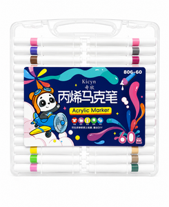 MARCADORES EN ESTUCHE RIGIDO 60 COLORES