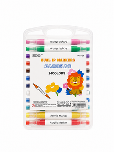 MARCADORES DE DOBLE PUNTA EN ESTUCHE RIGIDO 24 COLORES