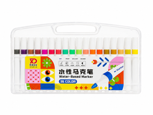 MARCADORES DE DOBLE PUNTA EN ESTUCHE RIGIDO 36 COLORES