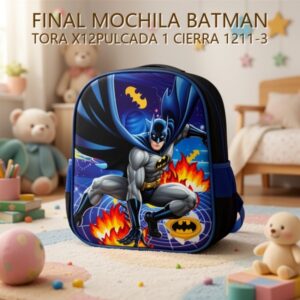 MOCHILA BATMAN TORA X12PULCADA 1 CIERRA 1211-3