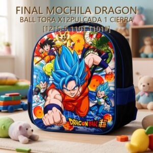 MOCHILA DRAGON BALL TORA X12PULCADA 1 CIERRA [1215-5 1101 1101#]