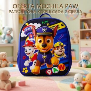 MOCHILA PAW PATROL TORA X12PULCADA 2 CIERRA