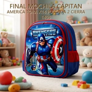 MOCHILA CAPITAN AMERICA TORA X14 PULCADA 2 CIERRA 1408