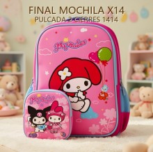 MOCHILA X14 PULCADA 2 CIERRES 1414