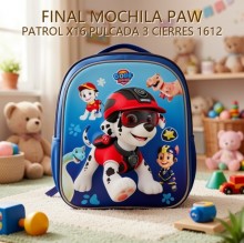 MOCHILA PAW PATROL X16 PULCADA 3 CIERRES 1612