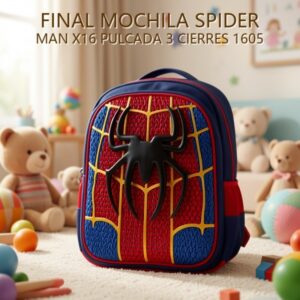 MOCHILA SPIDER MAN X16 PULCADA 3 CIERRES 1605