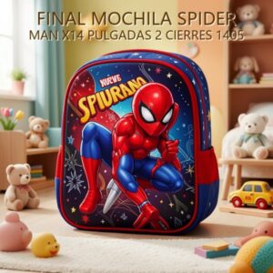 MOCHILA SPIDER MAN X14 PULGADAS 2 CIERRES 1405