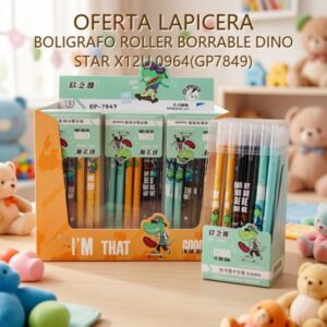 LAPICERA BOLIGRAFO ROLLER BORRABLE DINO STAR X12U 0964(GP7849)