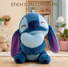 STICH CON CORAZON AZUL 50CM