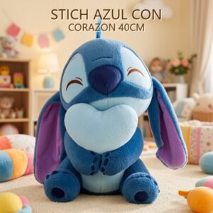 STICH AZUL CON CORAZON 40CM