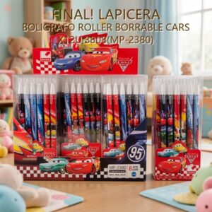 LAPICERA BOLIGRAFO ROLLER BORRABLE CARS X12U 3808(MP-2380)