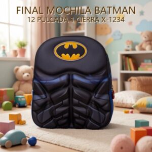 MOCHILA BATMAN 12 PULCADA 1 CIERRA X-1234